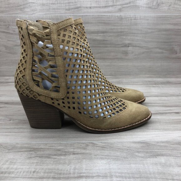 Coconut by Matisse Ankle Boots Womens 6 Mosey Brown Textile Zip Booties - Picture 1 of 10